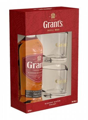  Виски Grants Triple Wood 3 Years Old 0.7л + 2 бокала